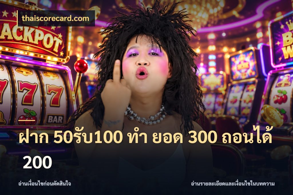 ฝาก 50รับ100 ทํา ยอด 300 ถอนได้ 200 thaiscorecard.com โปรยอดรับที่สายเกมสนใจ