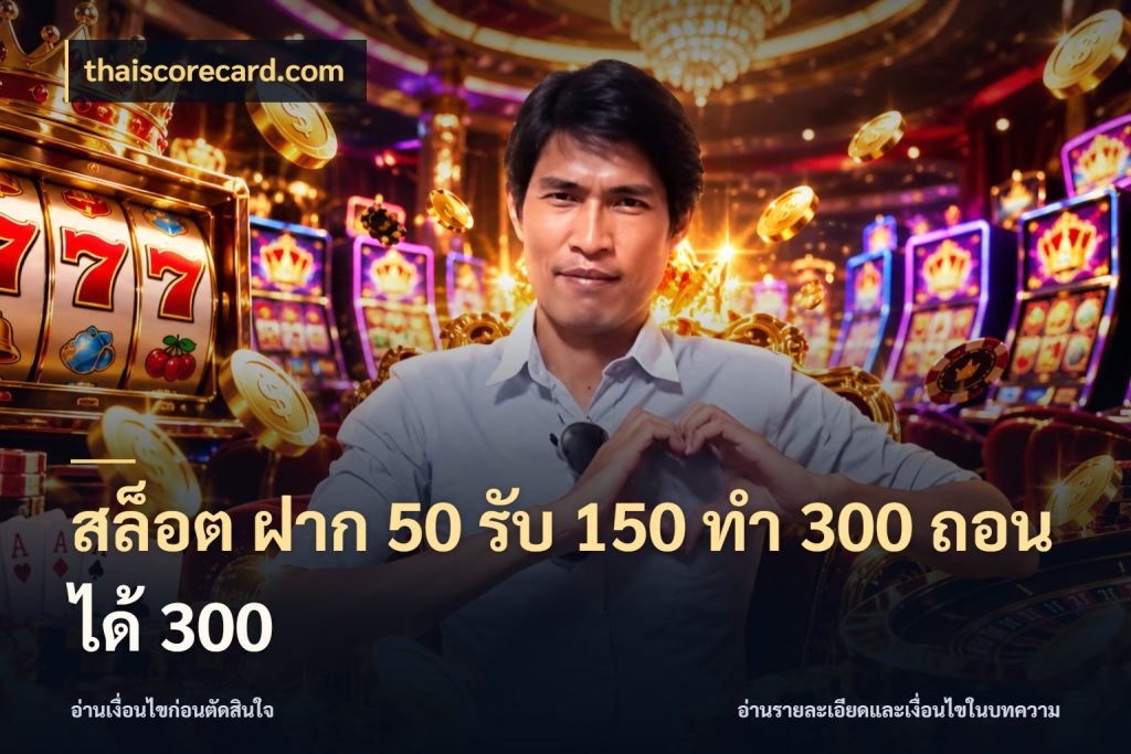 สล็อต ฝาก 50 รับ 150 ทํา 300 ถอนได้ 300 จับคู่โบนัสกับสไตล์เกมที่ชอบ กับ thaiscorecard.com