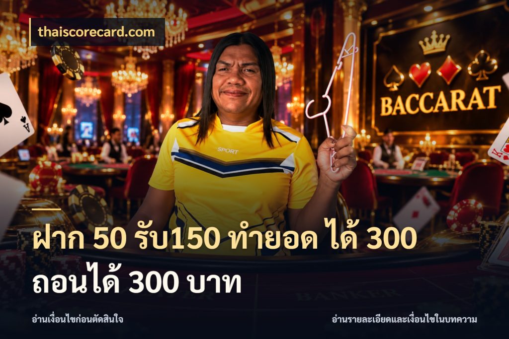 ฝาก 50 รับ150 ทำยอด ได้ 300 ถอนได้ 300 บาท thaiscorecard.com สนุกกับตัวเลือกโปรในสไตล์ของคุณ