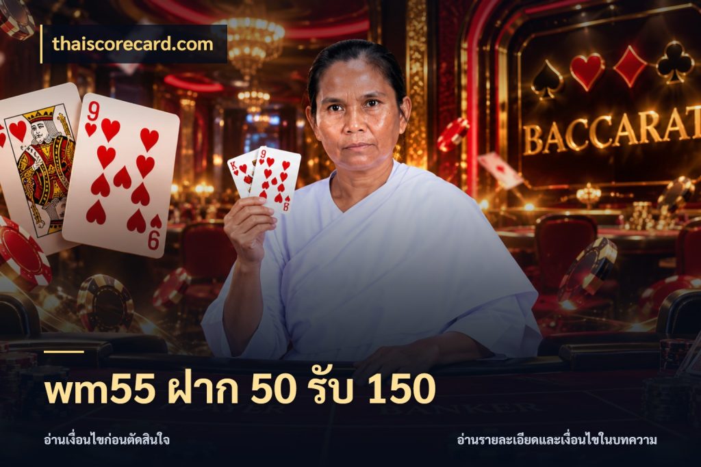wm55 ฝาก 50 รับ 150 โปรยอดรับที่สายเกมสนใจ สไตล์ thaiscorecard.com