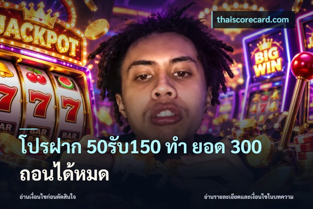 โปรฝาก 50รับ150 ทํา ยอด 300 ถอนได้หมด