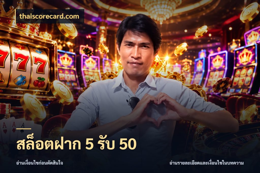 สล็อตฝาก 5 รับ 50 รูปแบบโบนัสกับสิทธิ์ของสายเกม กับ thaiscorecard.com