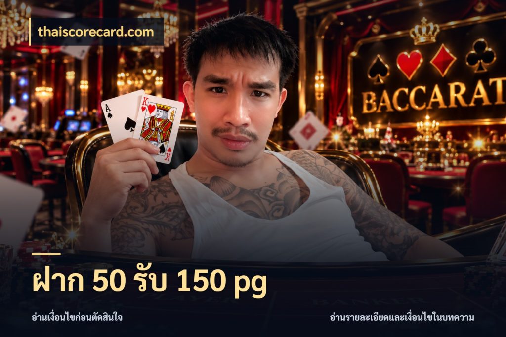 ฝาก 50 รับ 150 pg สีสันของโปรฝากและยอดรับ สไตล์ thaiscorecard.com
