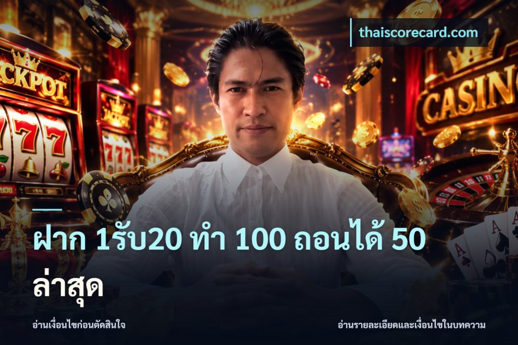 ฝาก 1รับ20 ทํา 100 ถอนได้ 50 ล่าสุด
