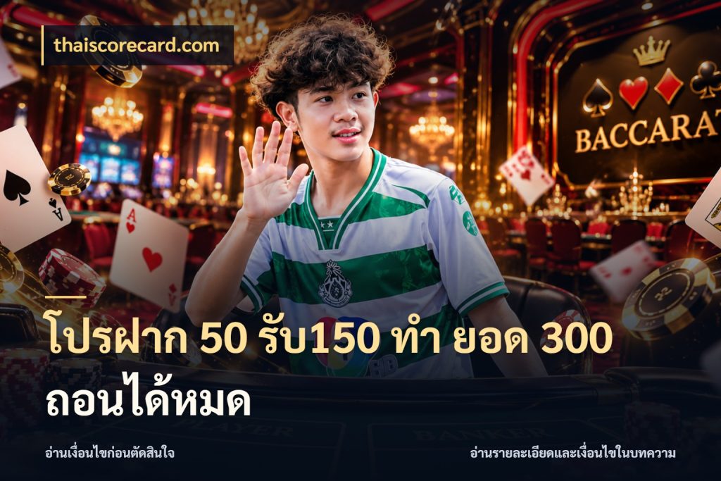 โปรฝาก 50 รับ150 ทํา ยอด 300 ถอนได้หมด thaiscorecard.com สายโบนัสเลือกจังหวะสนุกได้อย่างไร