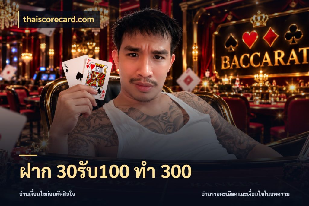ฝาก 30รับ100 ทำ 300 โปรกับเกมที่ชอบเลือกให้ตรงสไตล์ ในมุม thaiscorecard.com