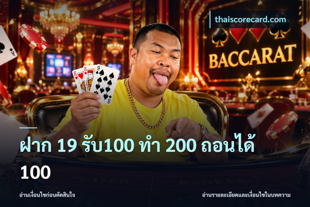 ฝาก 19 รับ100 ทำ 200 ถอนได้ 100