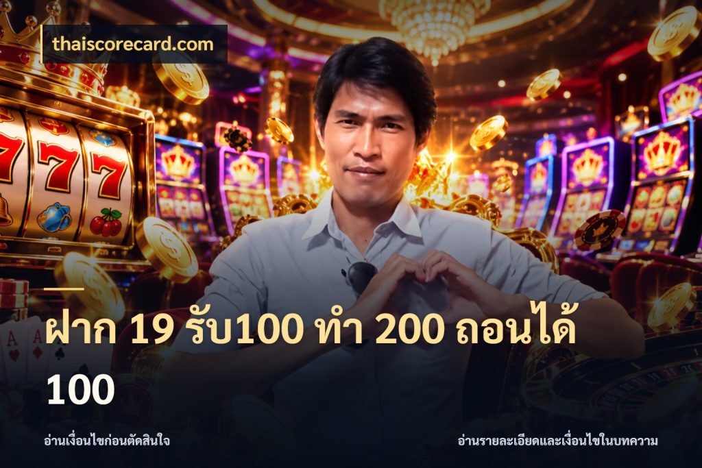 ฝาก 19 รับ100 ทำ 200 ถอนได้ 100 สนุกกับตัวเลือกโปรในสไตล์ของคุณ ในมุม thaiscorecard.com