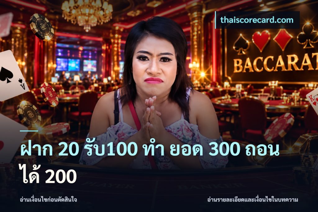 ฝาก 20 รับ100 ทํา ยอด 300 ถอนได้ 200