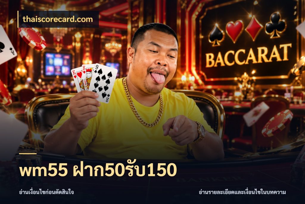 wm55 ฝาก50รับ150 thaiscorecard.com สีสันของโปรฝากและยอดรับ