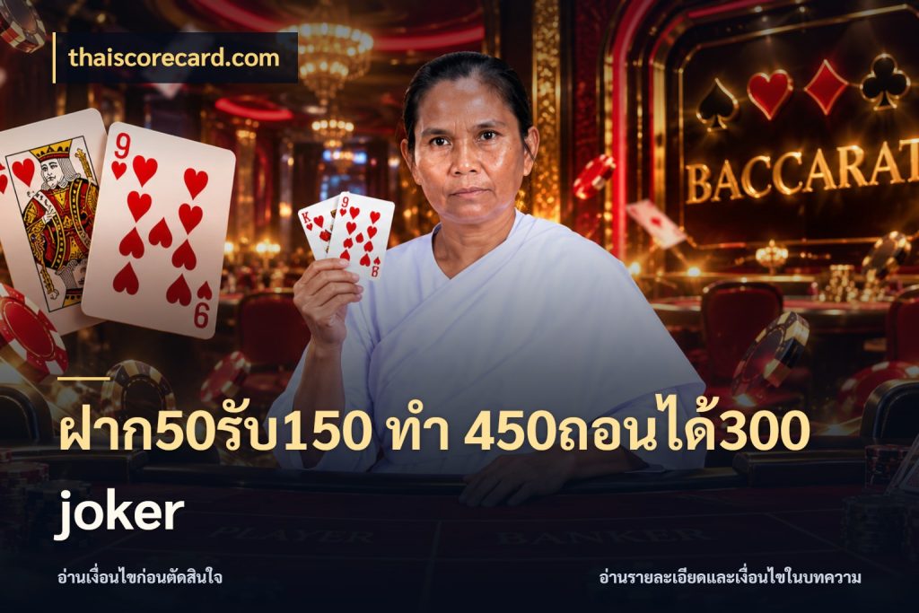 ฝาก50รับ150 ทํา 450ถอนได้300 joker จับประเด็นยอดรับก่อนเลือกความสนุก สไตล์ thaiscorecard.com