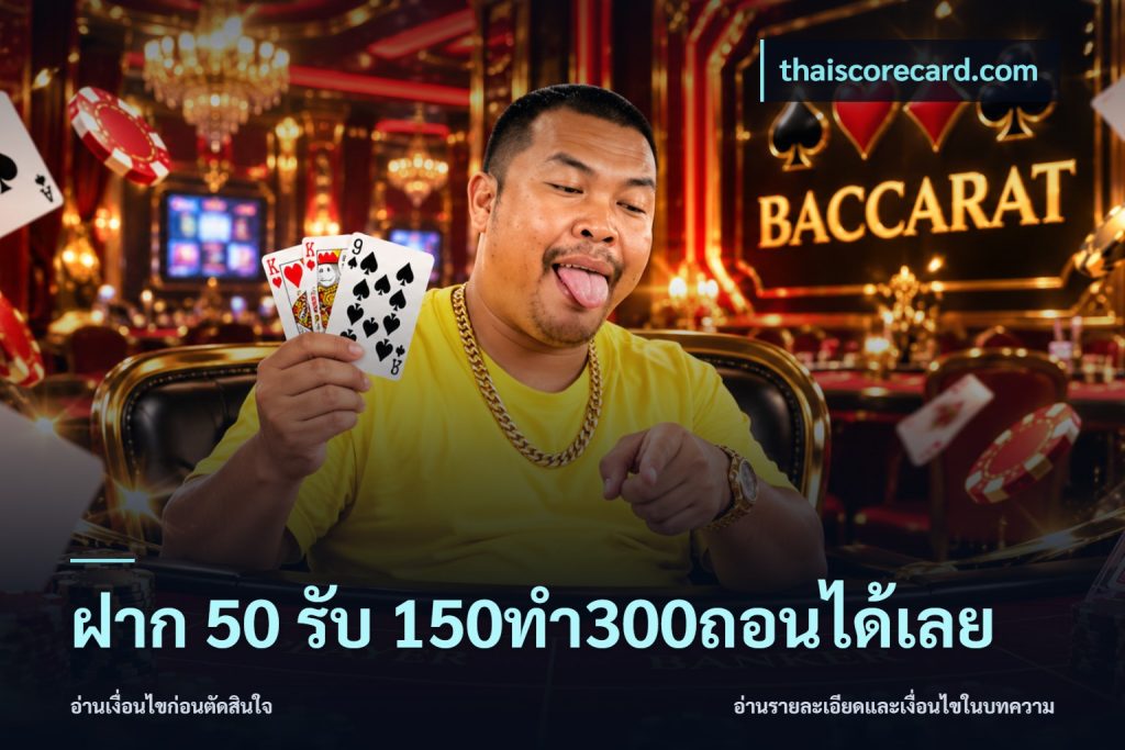 ฝาก 50 รับ 150ทำ300ถอนได้เลย