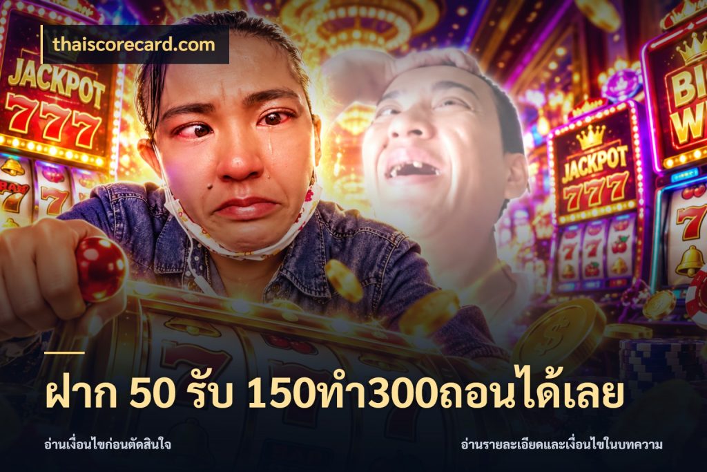 ฝาก 50 รับ 150ทำ300ถอนได้เลย โปรกับเกมที่ชอบเลือกให้ตรงสไตล์ ในมุม thaiscorecard.com