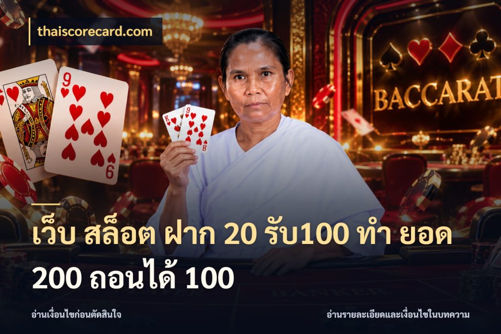 เว็บ สล็อต ฝาก 20 รับ100 ทํา ยอด 200 ถอนได้ 100 โปรกับเกมที่ชอบเลือกให้ตรงสไตล์ ในมุม thaiscorecard.com