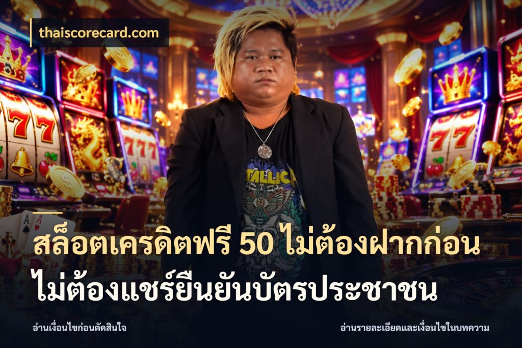 สล็อตเครดิตฟรี 50 ไม่ต้องฝากก่อนไม่ต้องแชร์ยืนยันบัตรประชาชน thaiscorecard.com เครดิตฟรีกับจังหวะลุ้นที่คุณเลือก