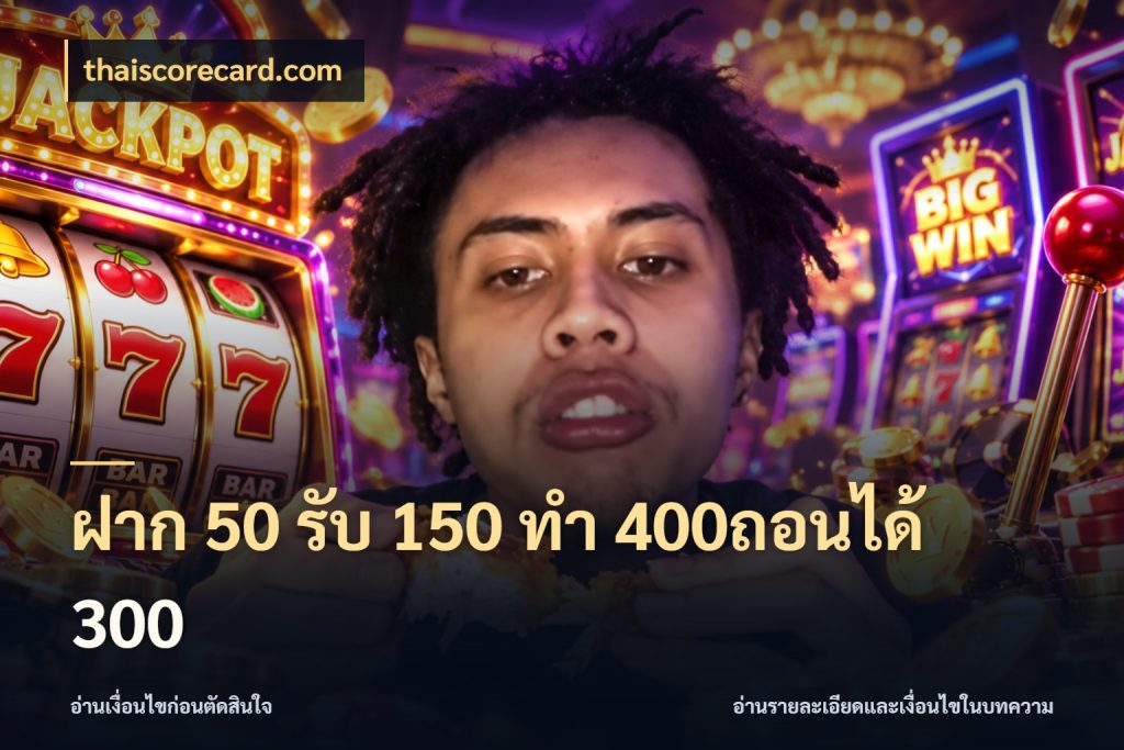 ฝาก 50 รับ 150 ทํา 400ถอนได้ 300 เครดิตกับรูปแบบโปรที่ตรงใจ กับ thaiscorecard.com