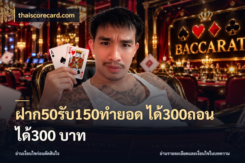 ฝาก50รับ150ทํายอด ได้300ถอนได้300 บาท จับประเด็นยอดรับก่อนเลือกความสนุก ในมุม thaiscorecard.com