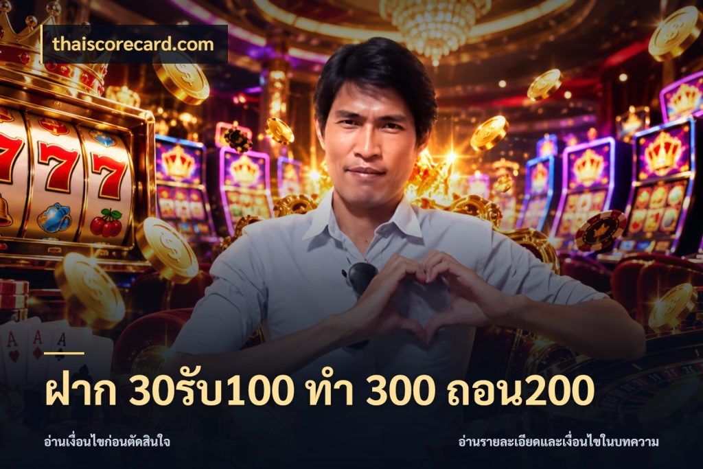 ฝาก 30รับ100 ทํา 300 ถอน200 จุดเด่นของเครดิตที่คนชอบเกมอยากรู้ ในมุม thaiscorecard.com