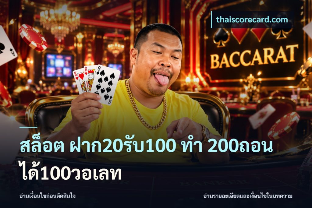 สล็อต ฝาก20รับ100 ทํา 200ถอนได้100วอเลท