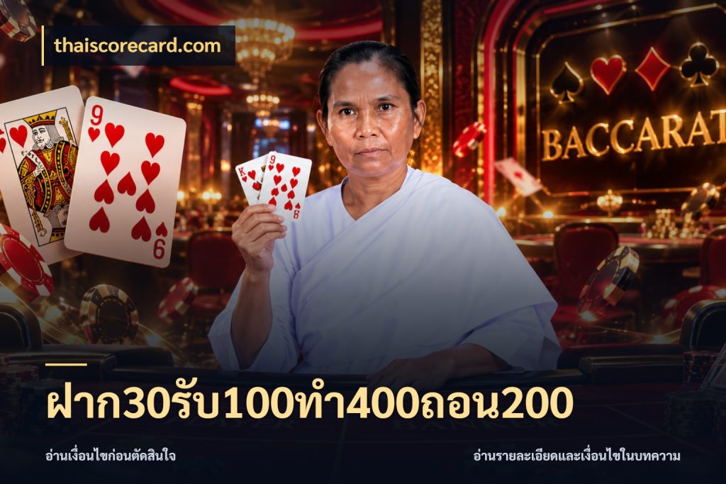 ฝาก30รับ100ทํา400ถอน200 จับประเด็นยอดรับก่อนเลือกความสนุก สไตล์ thaiscorecard.com