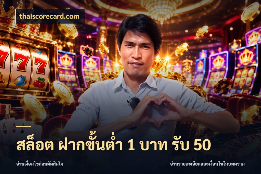 สล็อต ฝากขั้นต่ำ 1 บาท รับ 50 ยอดฝากและยอดรับในมุมของคนชอบลุ้น ในมุม thaiscorecard.com