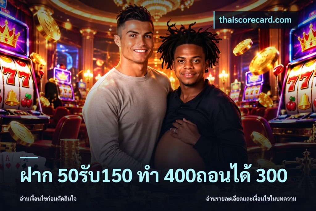 ฝาก 50รับ150 ทํา 400ถอนได้ 300