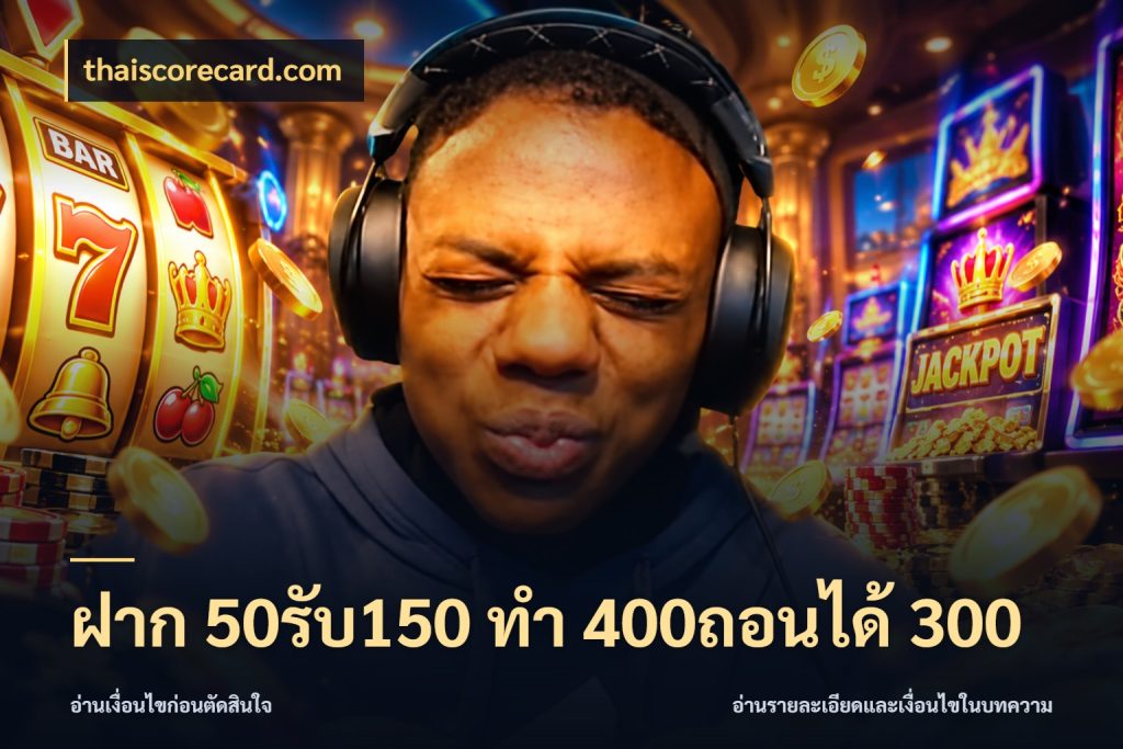 ฝาก 50รับ150 ทํา 400ถอนได้ 300 thaiscorecard.com เปิดมุมโปรให้เข้ากับเกมแนวโปรด