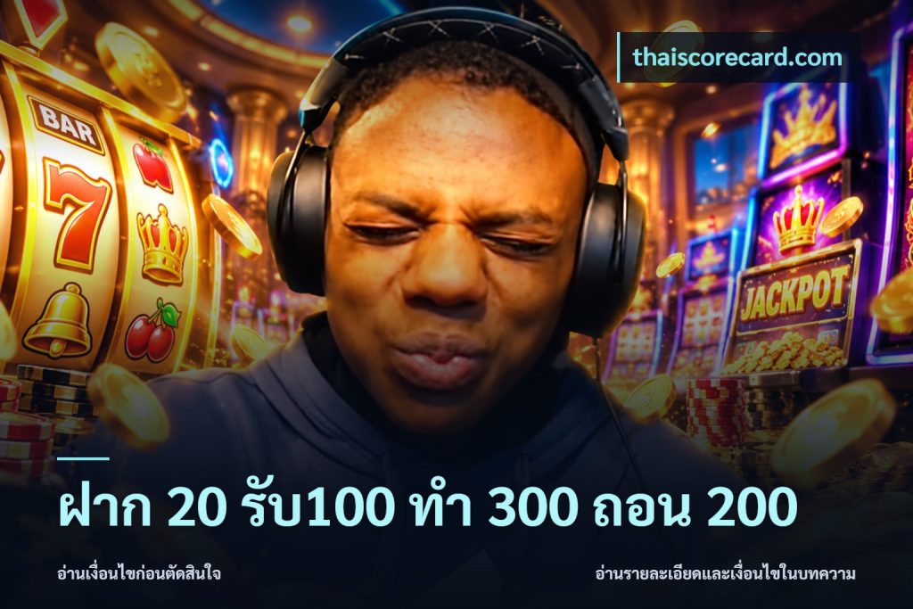 ฝาก 20 รับ100 ทํา 300 ถอน 200