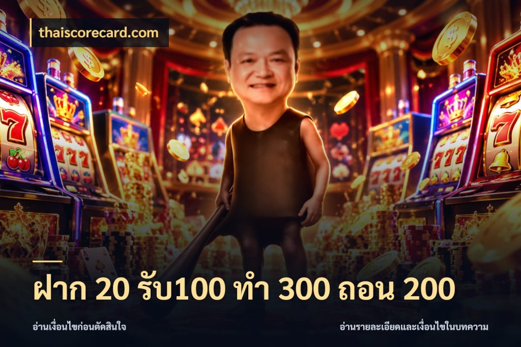 ฝาก 20 รับ100 ทํา 300 ถอน 200 โปรยอดรับที่สายเกมสนใจ กับ thaiscorecard.com