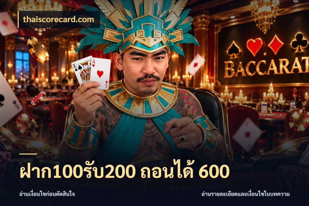 ฝาก100รับ200 ถอนได้ 600 รูปแบบโบนัสกับสิทธิ์ของสายเกม สไตล์ thaiscorecard.com