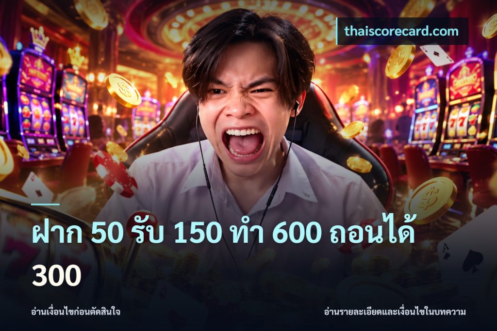 ฝาก 50 รับ 150 ทํา 600 ถอนได้ 300