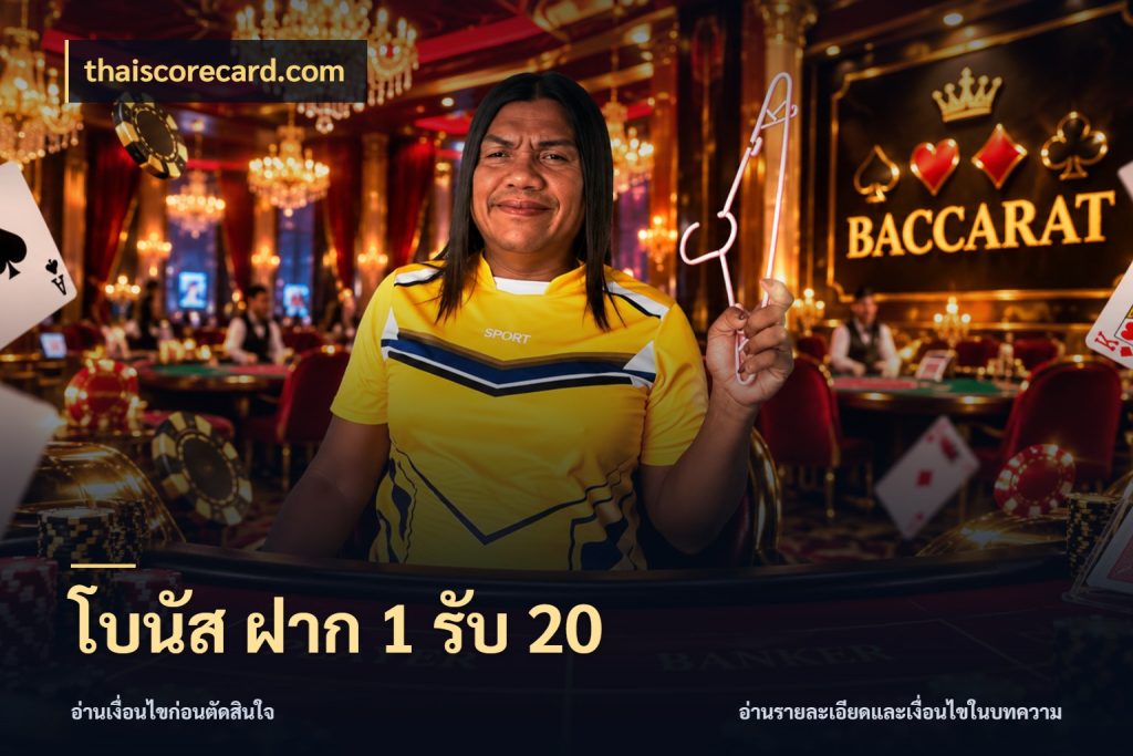 โบนัส ฝาก 1 รับ 20 thaiscorecard.com ยอดฝากและยอดรับในมุมของคนชอบลุ้น