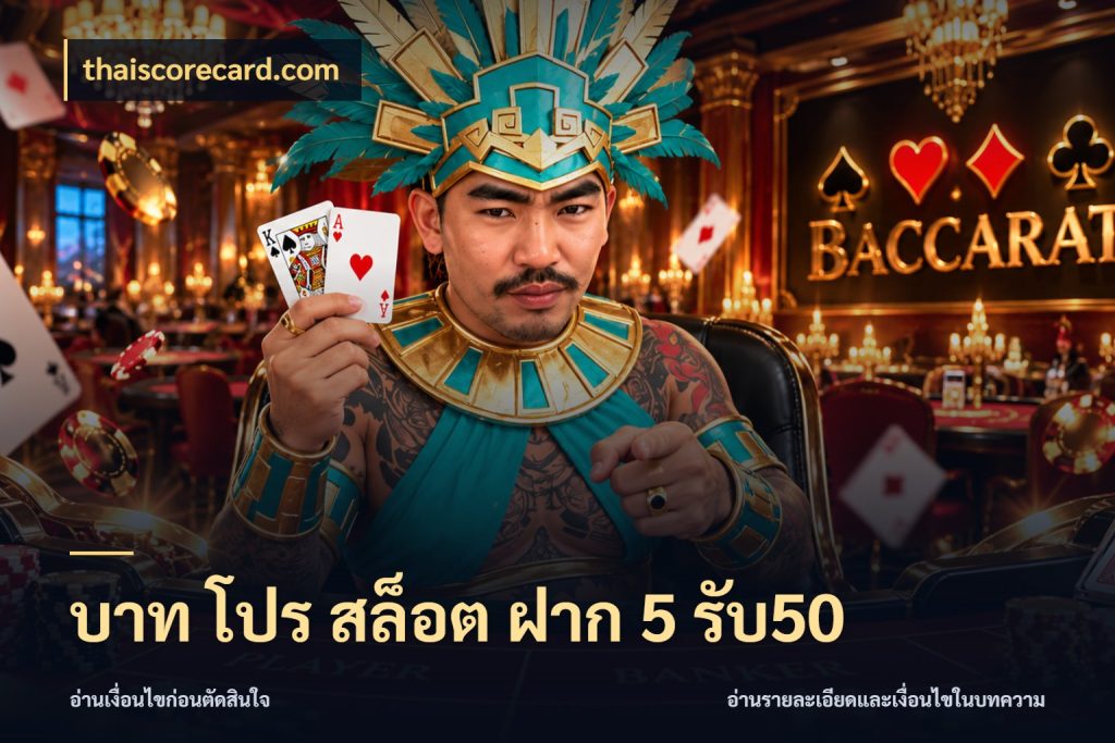 บาท โปร สล็อต ฝาก 5 รับ50 ยอดฝากและยอดรับในมุมของคนชอบลุ้น กับ thaiscorecard.com