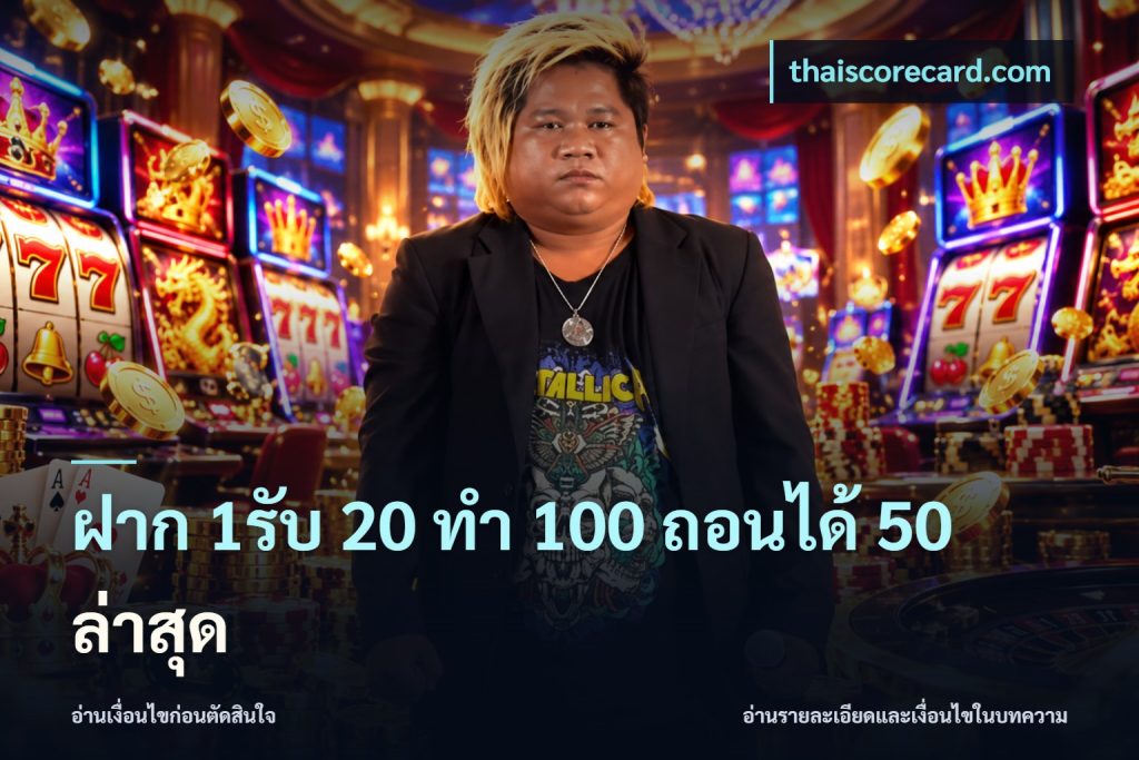 ฝาก 1รับ 20 ทำ 100 ถอนได้ 50 ล่าสุด