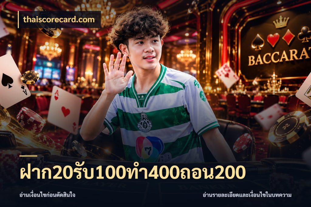 ฝาก20รับ100ทํา400ถอน200 จับประเด็นยอดรับก่อนเลือกความสนุก สไตล์ thaiscorecard.com