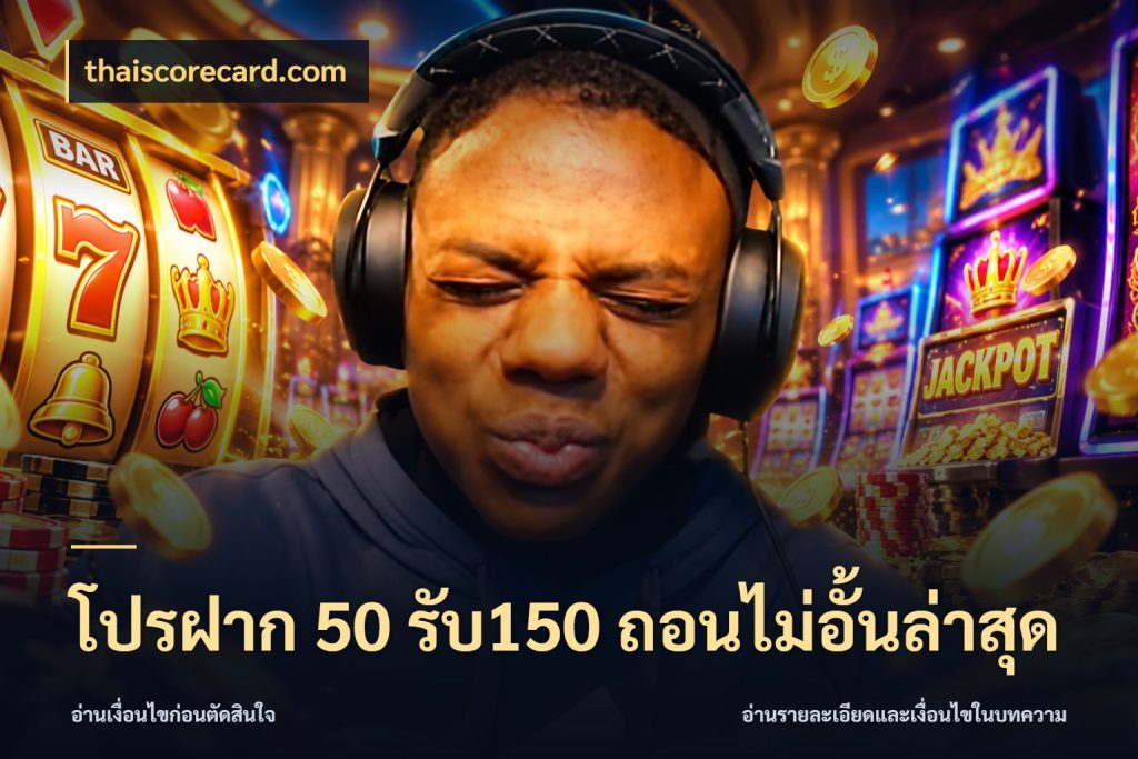 โปรฝาก 50 รับ150 ถอนไม่อั้นล่าสุด thaiscorecard.com โปรกับเกมที่ชอบเลือกให้ตรงสไตล์