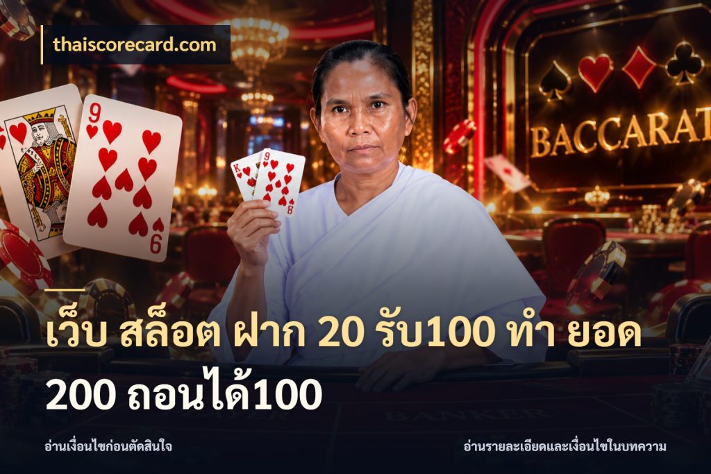 เว็บ สล็อต ฝาก 20 รับ100 ทํา ยอด 200 ถอนได้100 โปรกับเกมที่ชอบเลือกให้ตรงสไตล์ กับ thaiscorecard.com