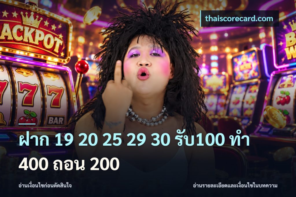 ฝาก 19 20 25 29 30 รับ100 ทำ 400 ถอน 200
