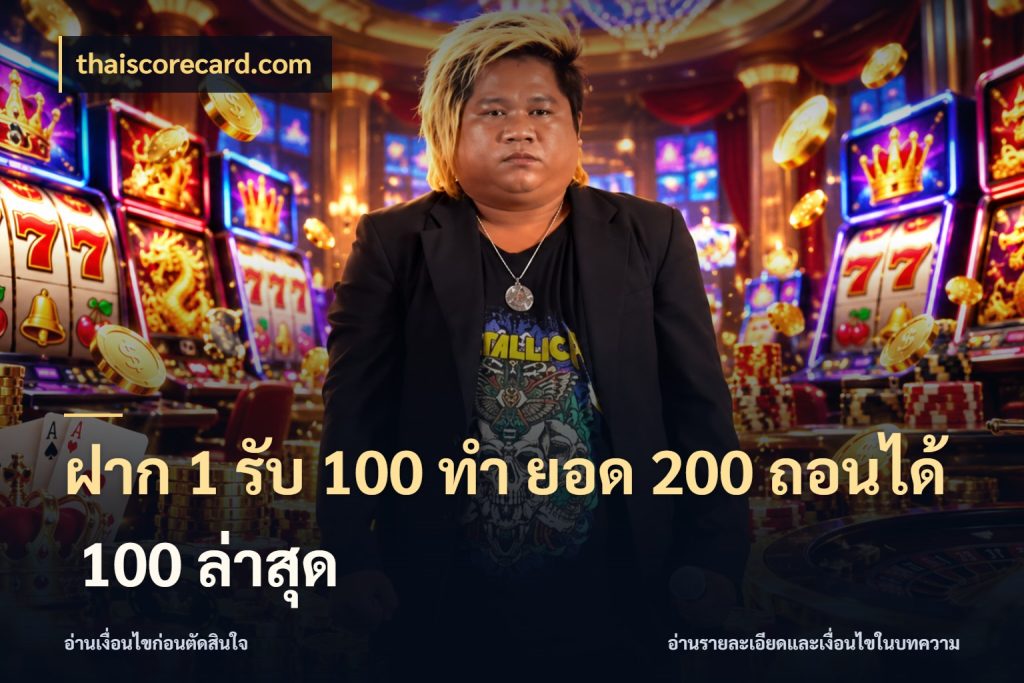 ฝาก 1 รับ 100 ทํา ยอด 200 ถอนได้ 100 ล่าสุด สนุกกับตัวเลือกโปรในสไตล์ของคุณ สไตล์ thaiscorecard.com