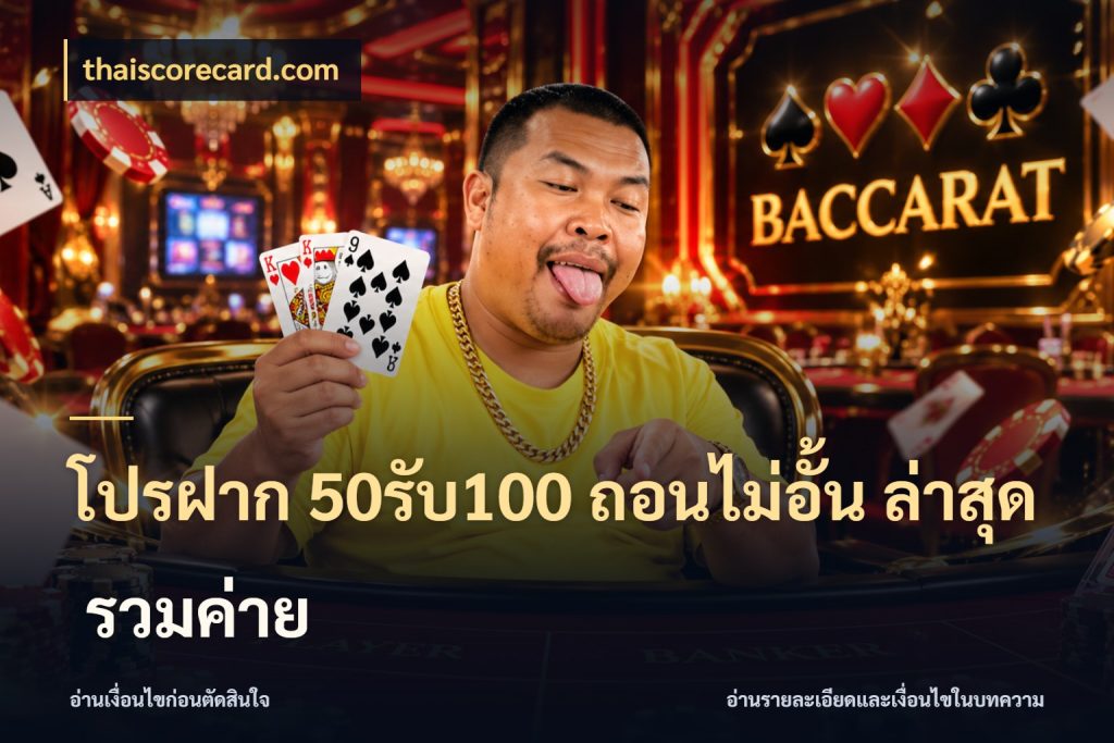 โปรฝาก 50รับ100 ถอนไม่อั้น ล่าสุด รวมค่าย จุดเด่นของเครดิตที่คนชอบเกมอยากรู้ ในมุม thaiscorecard.com
