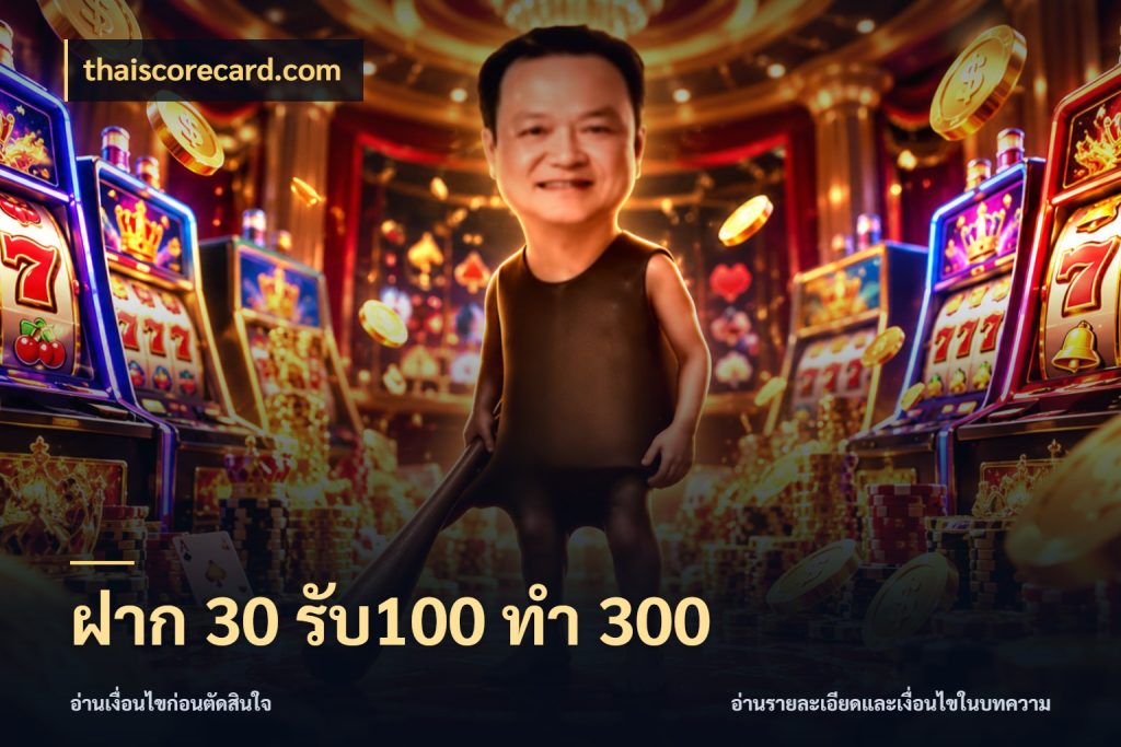 ฝาก 30 รับ100 ทำ 300 จุดเด่นของเครดิตที่คนชอบเกมอยากรู้ กับ thaiscorecard.com