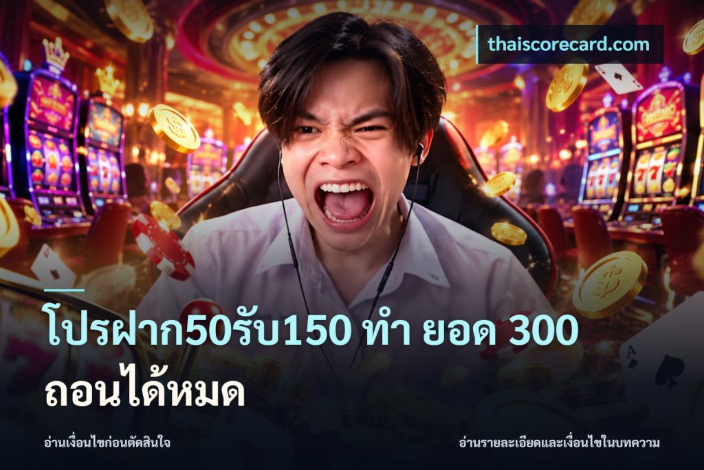 โปรฝาก50รับ150 ทํา ยอด 300 ถอนได้หมด