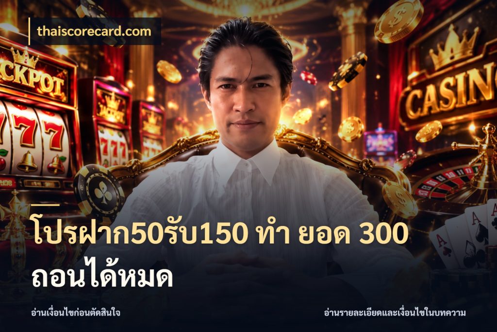 โปรฝาก50รับ150 ทํา ยอด 300 ถอนได้หมด สนุกกับตัวเลือกโปรในสไตล์ของคุณ กับ thaiscorecard.com