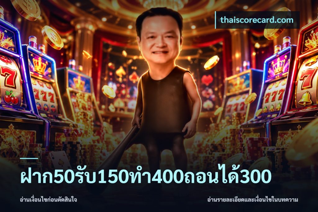 ฝาก50รับ150ทํา400ถอนได้300