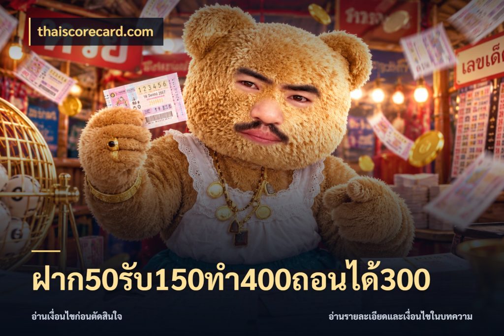 ฝาก50รับ150ทํา400ถอนได้300 ยอดฝากและยอดรับในมุมของคนชอบลุ้น กับ thaiscorecard.com