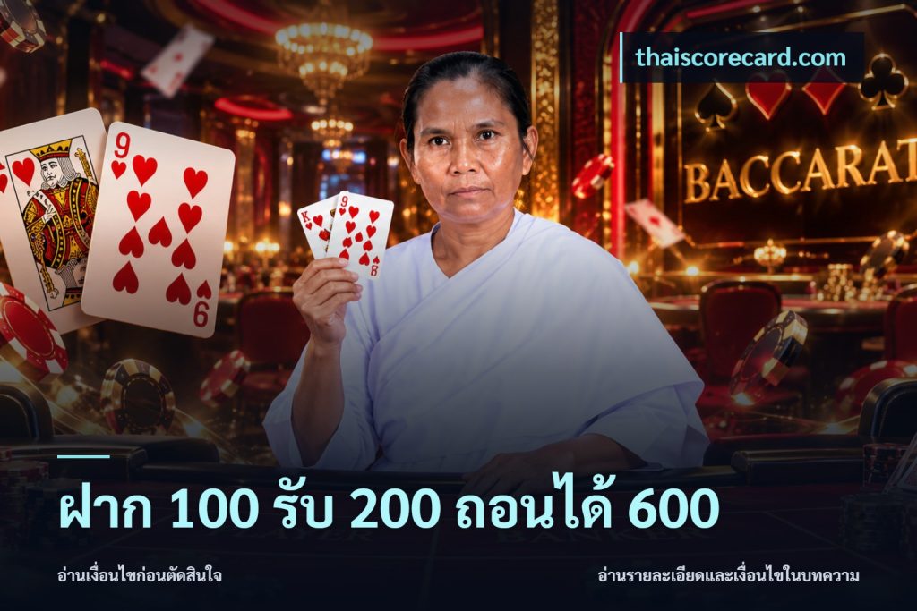 ฝาก 100 รับ 200 ถอนได้ 600