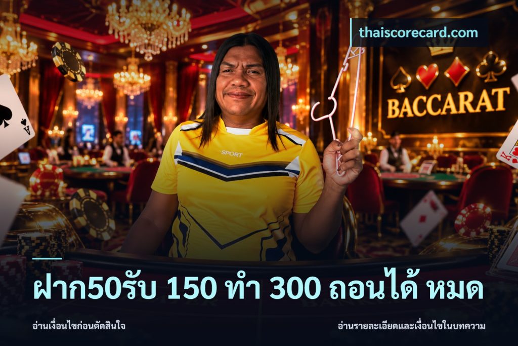 ฝาก50รับ 150 ทำ 300 ถอนได้ หมด