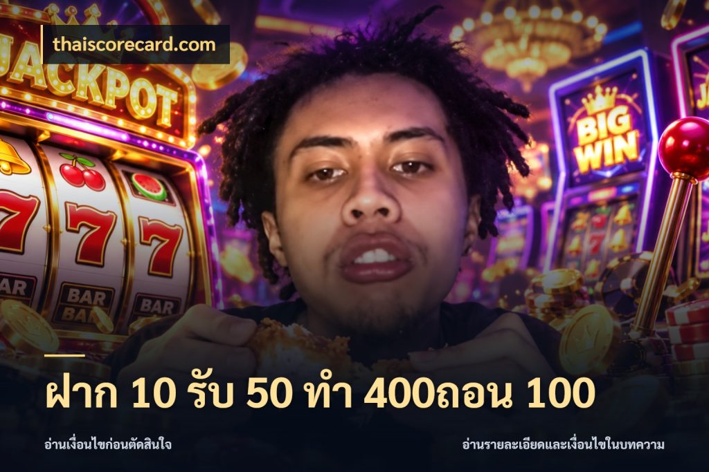 ฝาก 10 รับ 50 ทํา 400ถอน 100 จับคู่โบนัสกับสไตล์เกมที่ชอบ กับ thaiscorecard.com