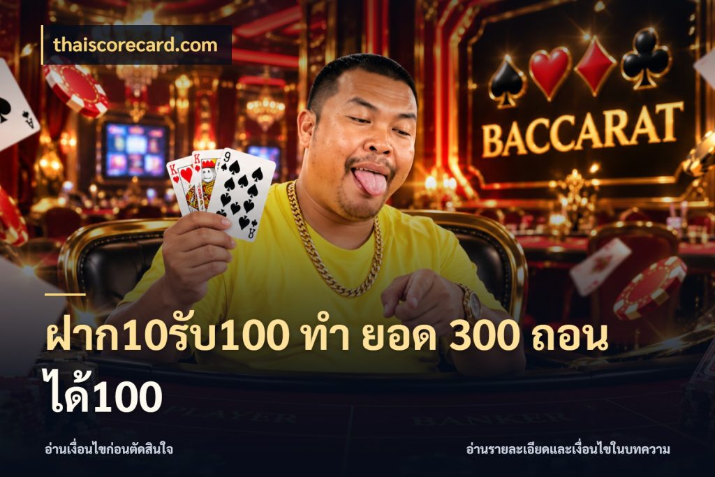 ฝาก10รับ100 ทํา ยอด 300 ถอนได้100 จุดเด่นของเครดิตที่คนชอบเกมอยากรู้ สไตล์ thaiscorecard.com