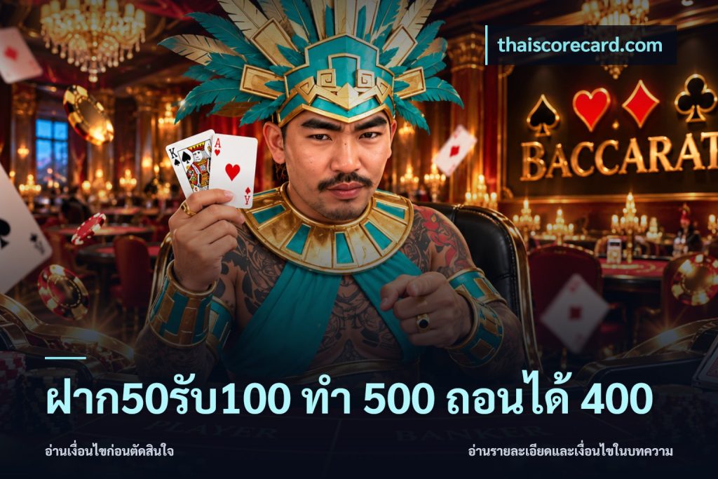 ฝาก50รับ100 ทํา 500 ถอนได้ 400